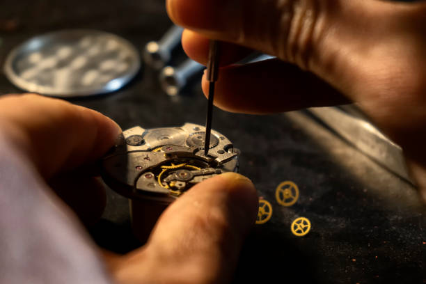 istock Watchmaker's workshop, mechanical watch repair 1195525674