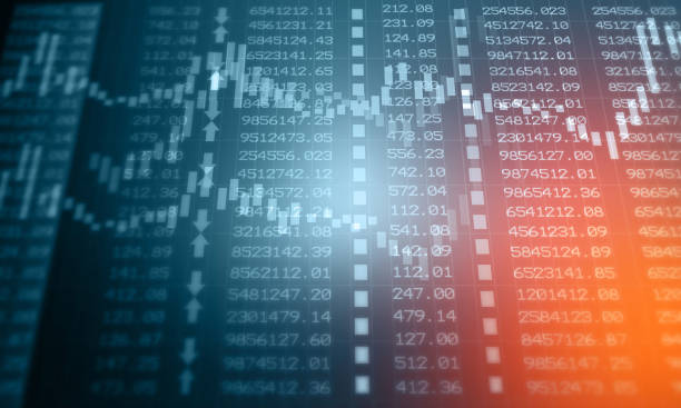 istock Financial stock market graph with candlestick chart 1195528306