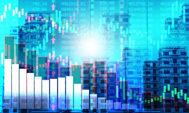 istock Financial stock market graph with candlestick chart 1195528488