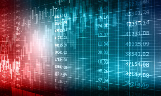 istock Financial stock market graph with candlestick chart 1195528564