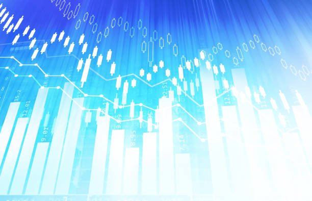 istock Financial stock market graph with candlestick chart 1195528567
