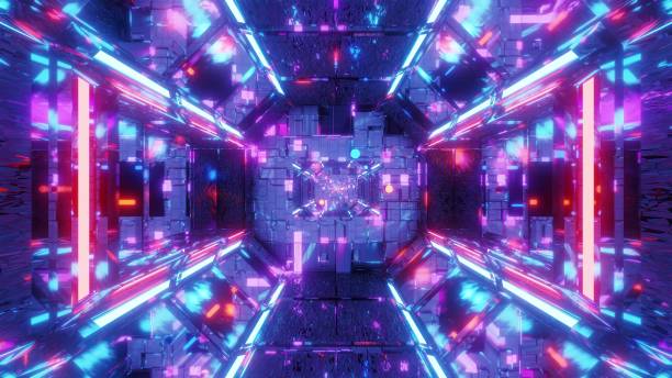 istock futuristic scifi tunnel corridor with glowing flying spheres particles 3d illustration background wallpaper graphic design 1195537281
