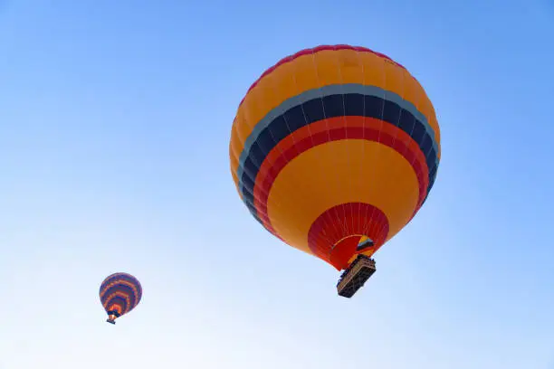Photo of Flying hot air balloons in the sky in Goreme, Cappadocia, Turkey