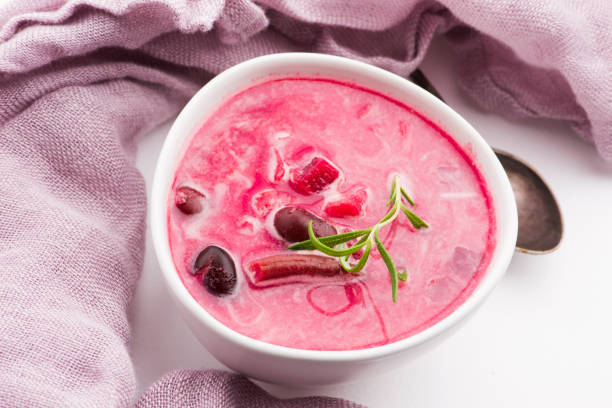 istock Beet root european soup called borscht with parsley 1195538489