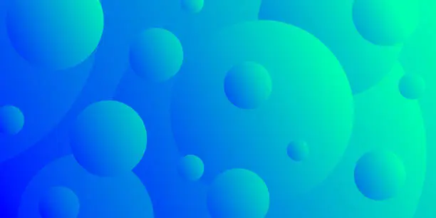 Vector illustration of Abstract geometric background with Blue gradient circles