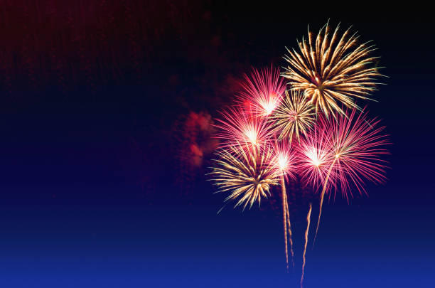 istock Closed-up of fireworks background. 1195547173