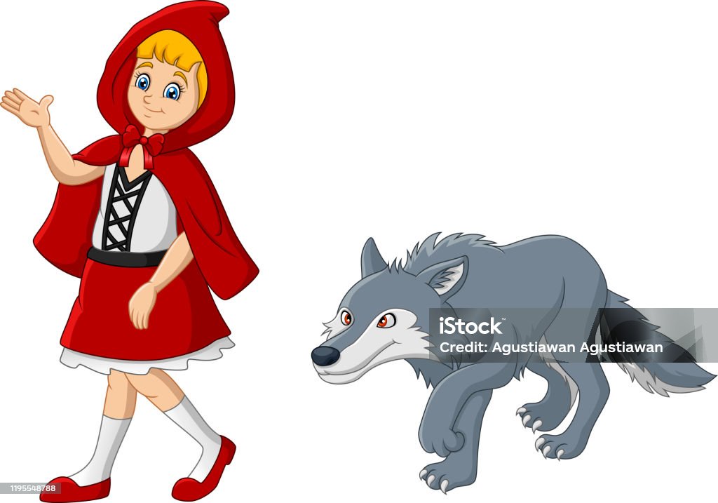  Ilustración de Pequeña Capucha Roja Con Lobo y más Vectores Libres de Derechos de Lobo