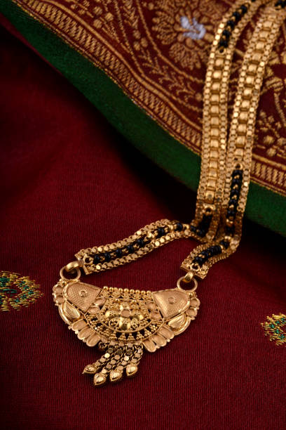 istock Indian Traditional Jewellery on soft cloth 1195549229