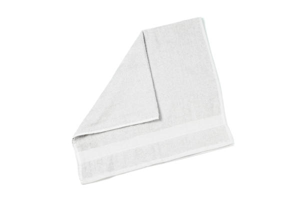 istock Grey towel isolated on white background, top view 1195552286