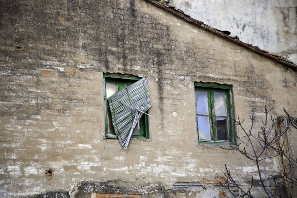 istock Window in abandoned house 1195553222