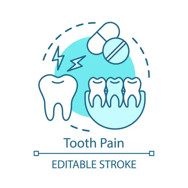 Vector illustration of Tooth pain concept icon