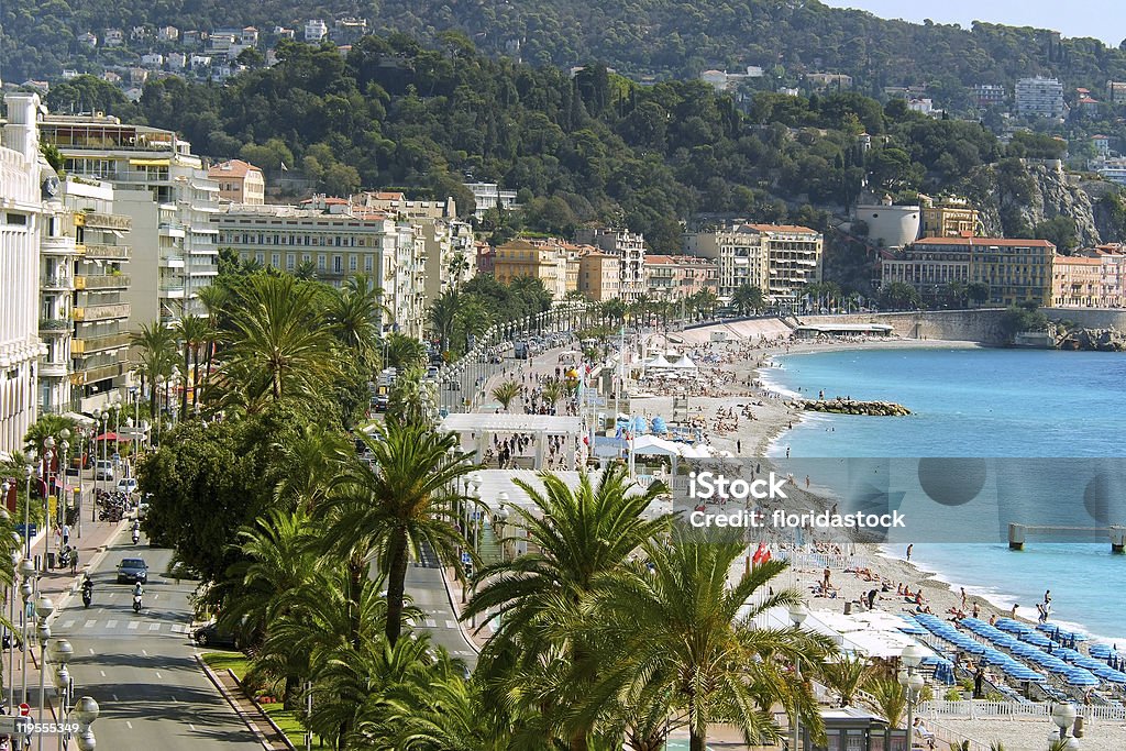 riviera waterfront w Nicei, Francja - Zbiór zdjęć royalty-free (Dzielnica nadbrzeżna)