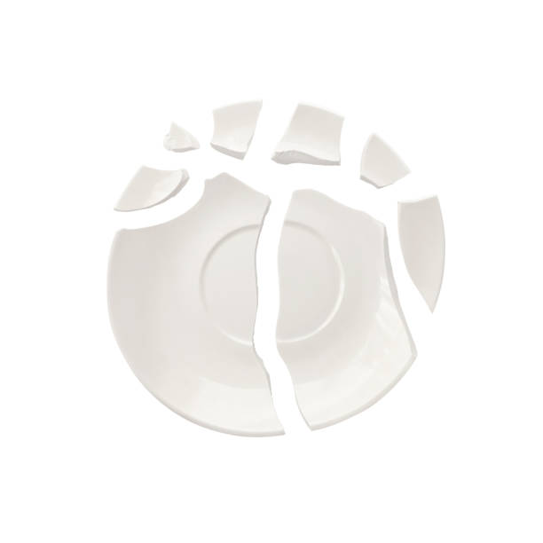 istock Top view of broken dish isolated on white 1195556961