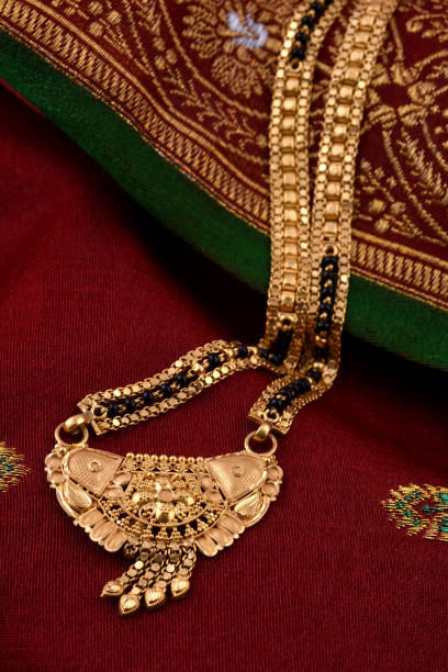 istock Indian Traditional Jewellery on soft cloth 1195557339