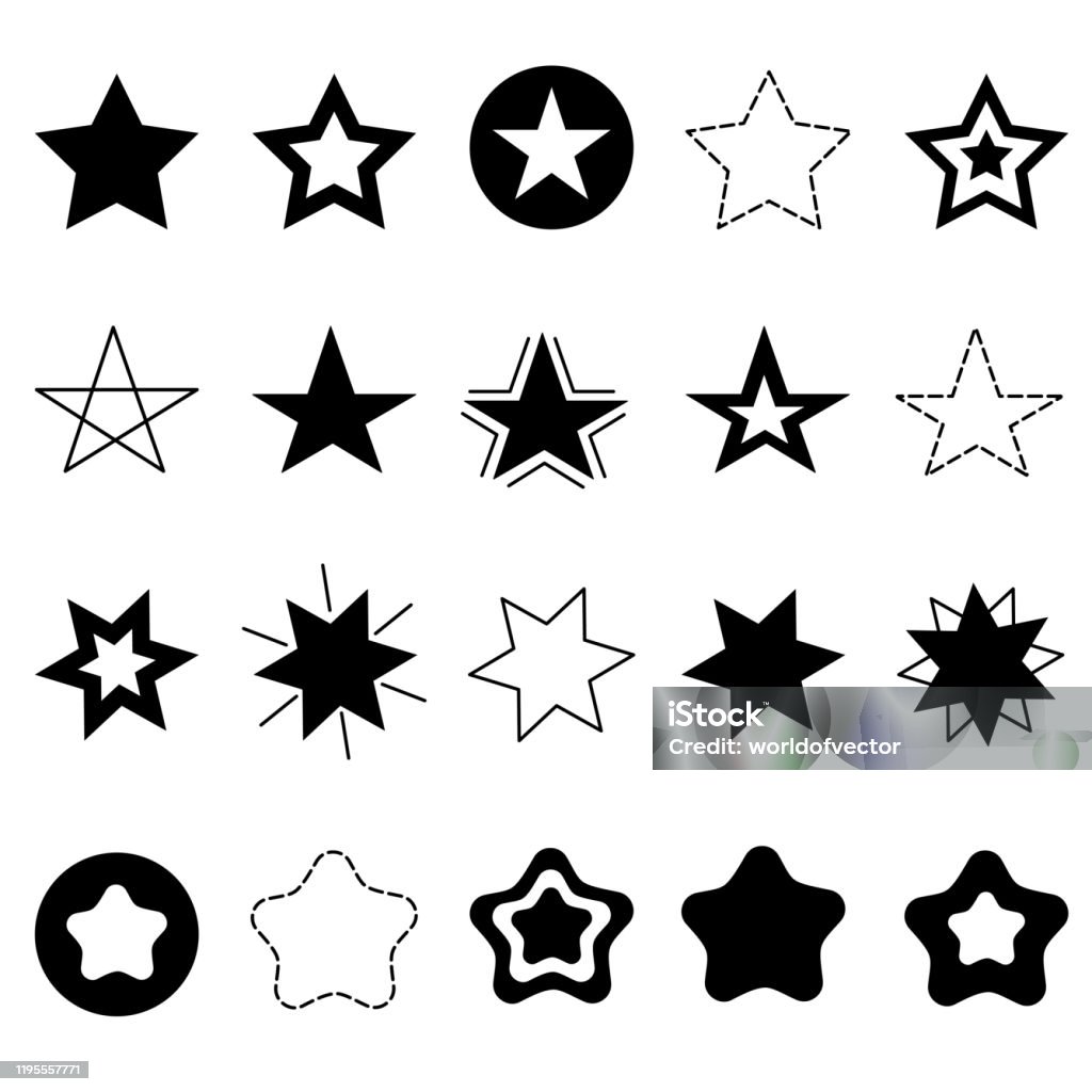 Bộ Biểu Tượng Biểu Tượng Dấu Lấp Lánh Sao Hình Ảnh Doodle Vẽ Tay ...