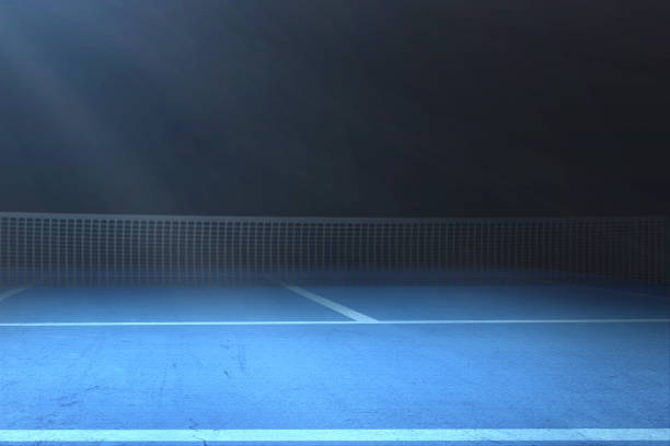 Table tennis with light from the spotlights