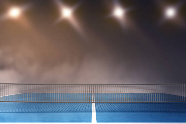 istock Table tennis with light from the spotlights 1195558651