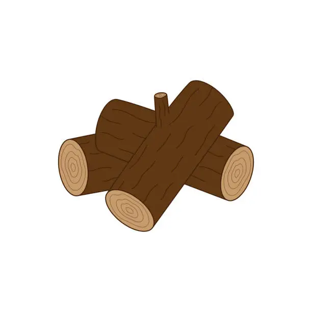 Vector illustration of Pile of logs