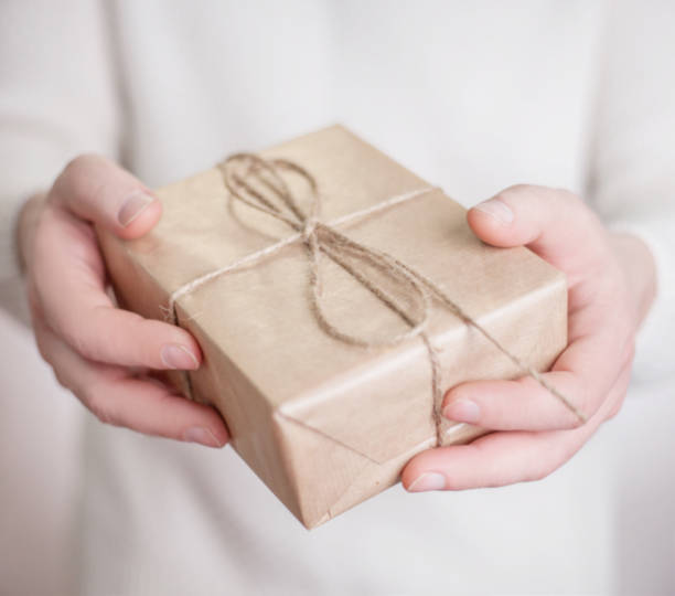 istock Christmas or new year decorated gift box 1195563054
