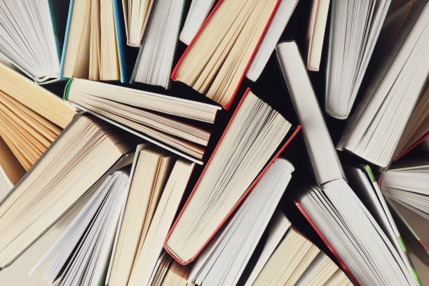 istock Many books textured background, top view. Multicolored books 1195563084