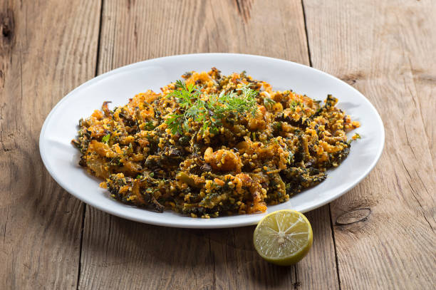 istock Indian Dish: Bitter gourd fry with spices and herbs 1195566362