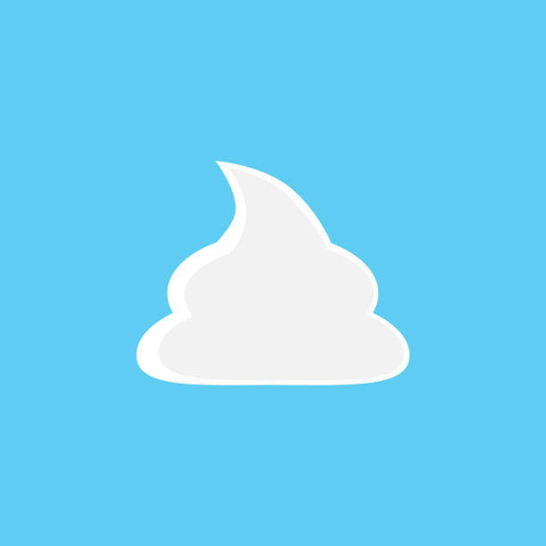 Whipped cream dollop Whipped cream vector illustration, graphic icon, dollop of sweet whipped cream isolated on blue background. whipped cream dollop stock illustrations