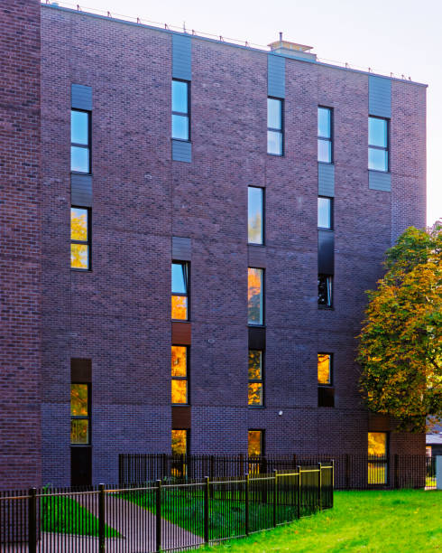 istock Modern architecture of residential house reflex 1195567011