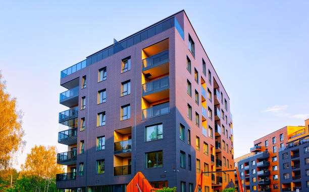 istock Modern residential apartment complex and outdoor facilities reflex 1195569693