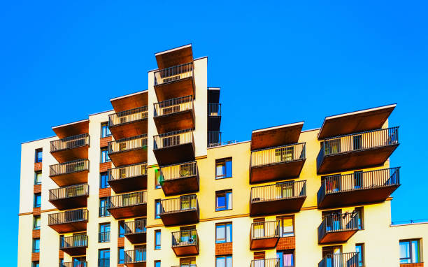 istock Modern residential apartment house complex with outdoor facilities reflex 1195569755