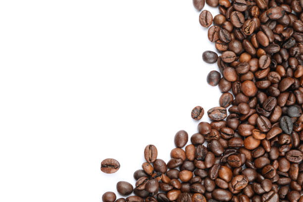 istock Frame of coffee beans isolated on white background, close up 1195570163
