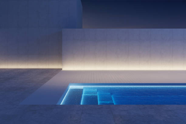 istock A luxury modern backyard with a swimming pool, 3d rendering 1195570965