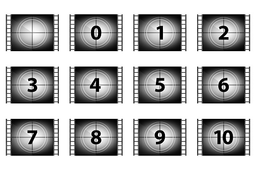 Set of countdown numbers