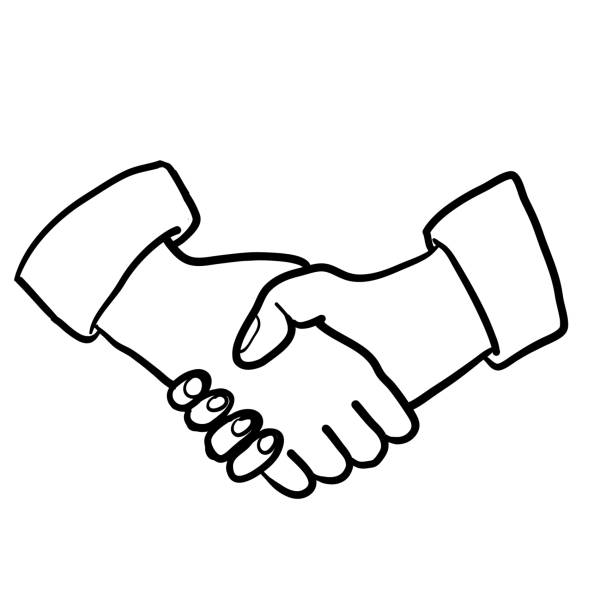 170 Cartoon Of The Black And White Shaking Hands Illustrations & Clip Art -  iStock