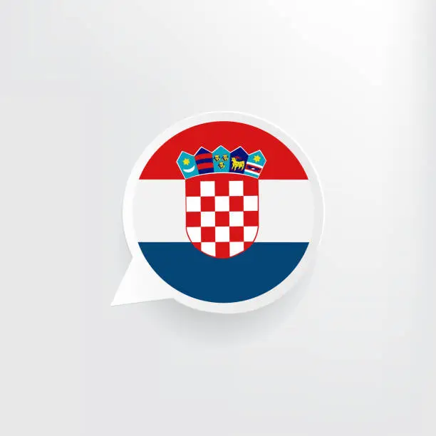 Vector illustration of Croatia Flag Speech Bubble