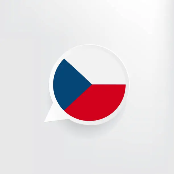Vector illustration of Czech Republic Flag Speech Bubble