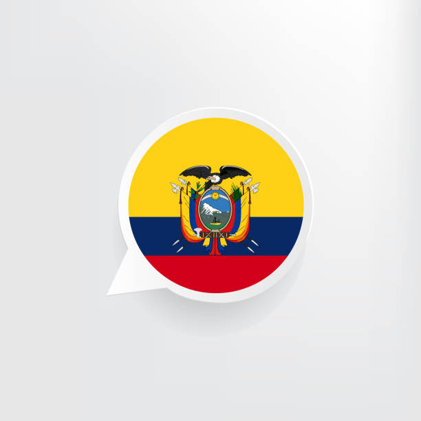 ilustraciones, imágenes clip art, dibujos animados e iconos de stock de burbuja del discurso de la bandera de ecuador - ecuador