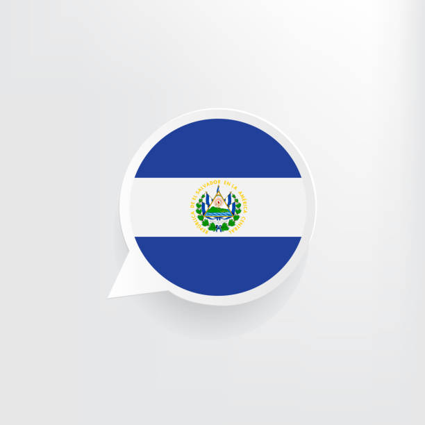 ilustraciones, imágenes clip art, dibujos animados e iconos de stock de burbuja de discurso de bandera de el salvador - salvadoran flag