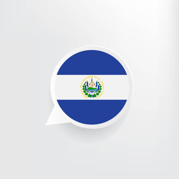 сальвадор флаг речи пузырь - salvadoran flag stock illustrations