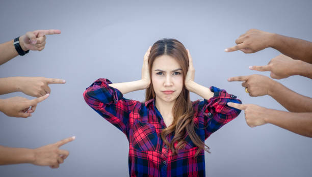 istock Blaming you. Anxious surprised woman 1195574530