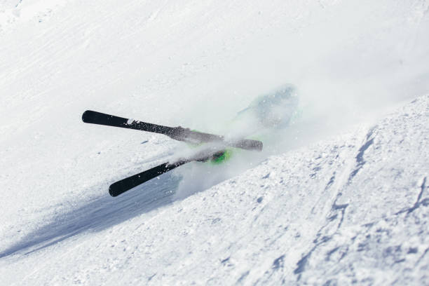 istock Young athlete freestyle Skier having fun while running downhill in beautiful landscape on sunny day during winter season 1195574586