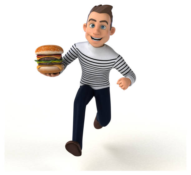 istock Fun 3D cartoon casual character 1195574971
