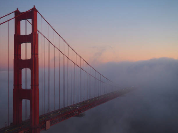 istock Golden Gate Bridge under the fog 1195575916