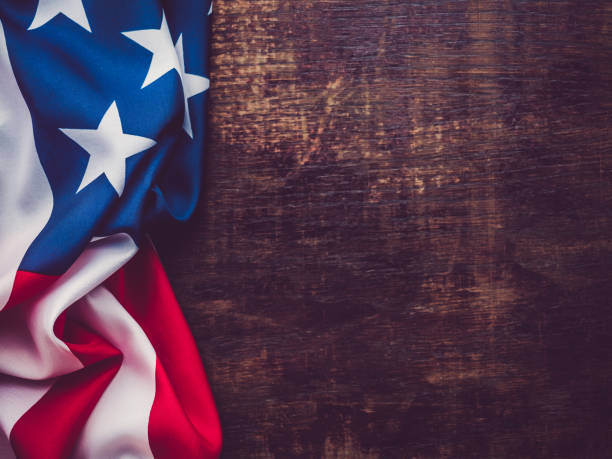 American Flag. Beautiful, bright card. Top view
