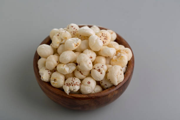 istock Crispy Lotus pops Seeds or Phool Makhana  served in a bowl 1195576118