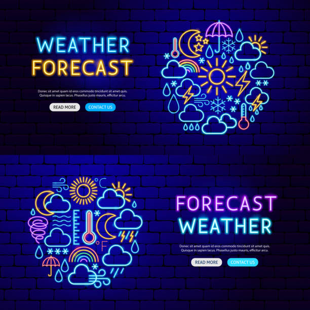 Weather Forecast Banners Weather Forecast Banners. Vector Illustration of Metcast Promotion. metcast stock illustrations