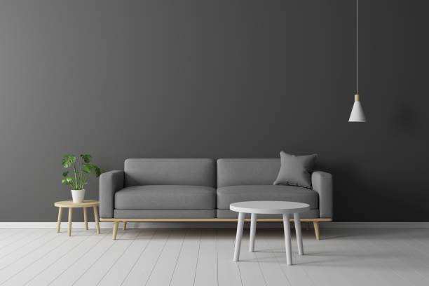 istock Interior mock up scene with wall background. 3d illustration. 1195576911