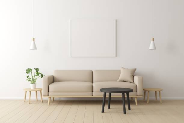 istock Interior mock up scene with wall background. 3d illustration. 1195576925