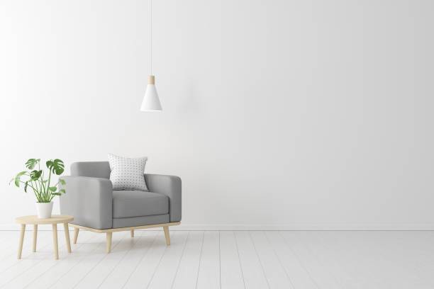 istock Interior mock up scene with wall background. 3d illustration. 1195576947