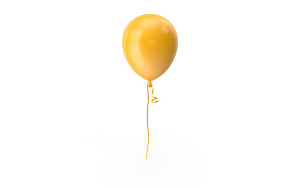 istock Yellow Balloon on White Background with Drop Shadow 1195576993