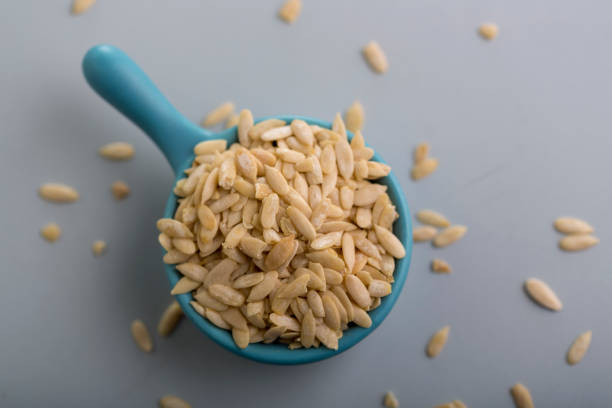 istock Dry Melon seeds in a  small cup 1195579199